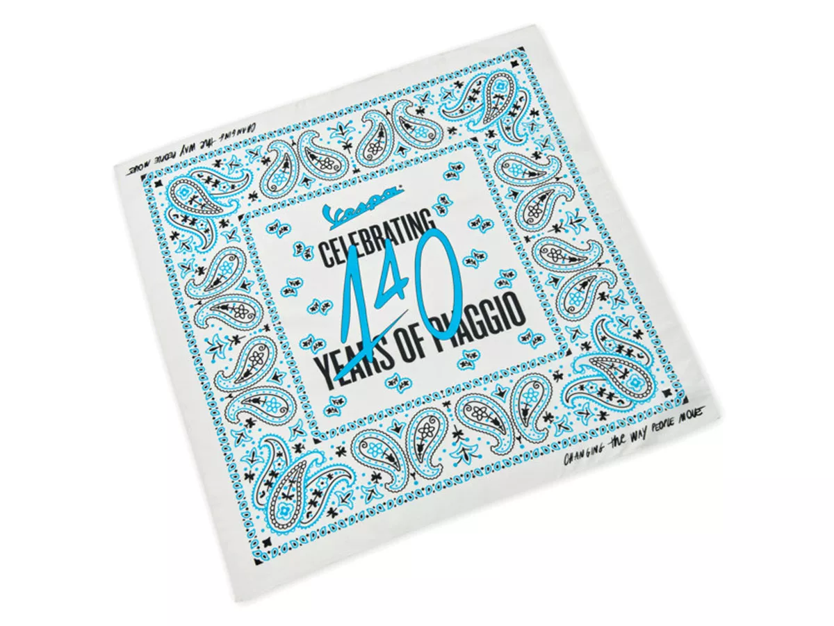 Vespa bandana 140 anni Piaggio bianco