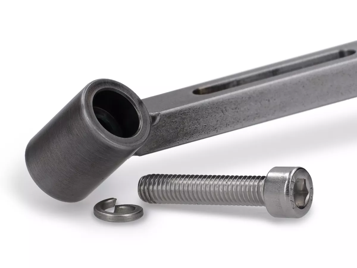 Set di specchietti sotto il manubrio -STD ScooterTec- Alluminio CNC per Royal Alloy GT, GP, TG - Materiale/colore: acciaio lucidato, superficie verniciata
