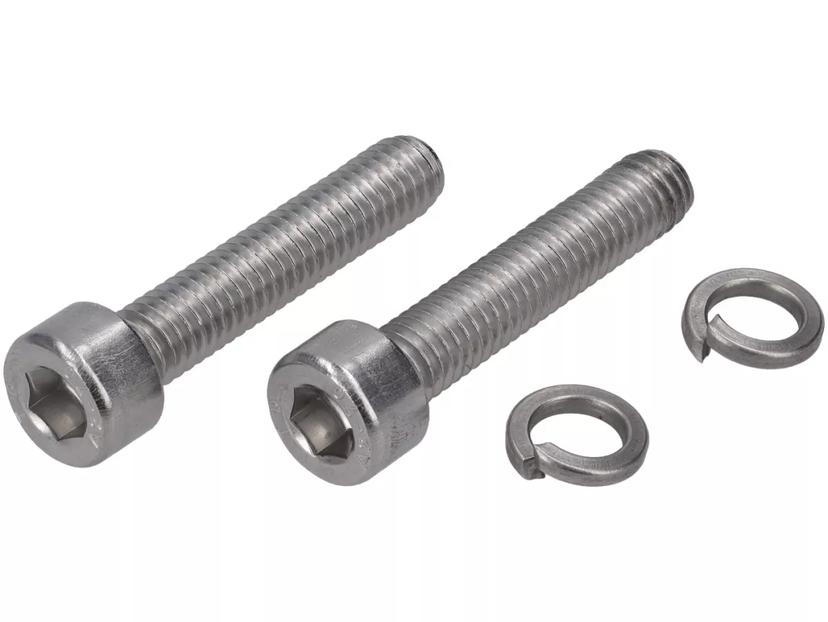 Set di specchietti sotto il manubrio -STD ScooterTec- Alluminio CNC per Royal Alloy GT, GP, TG - Materiale/colore: acciaio lucidato, superficie verniciata