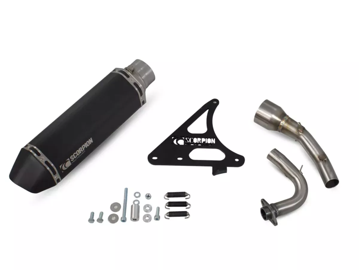 Exhaust -SCORPION- Serket Parallel - Royal Alloy GT 125 AC, GP 125 AC - black coated