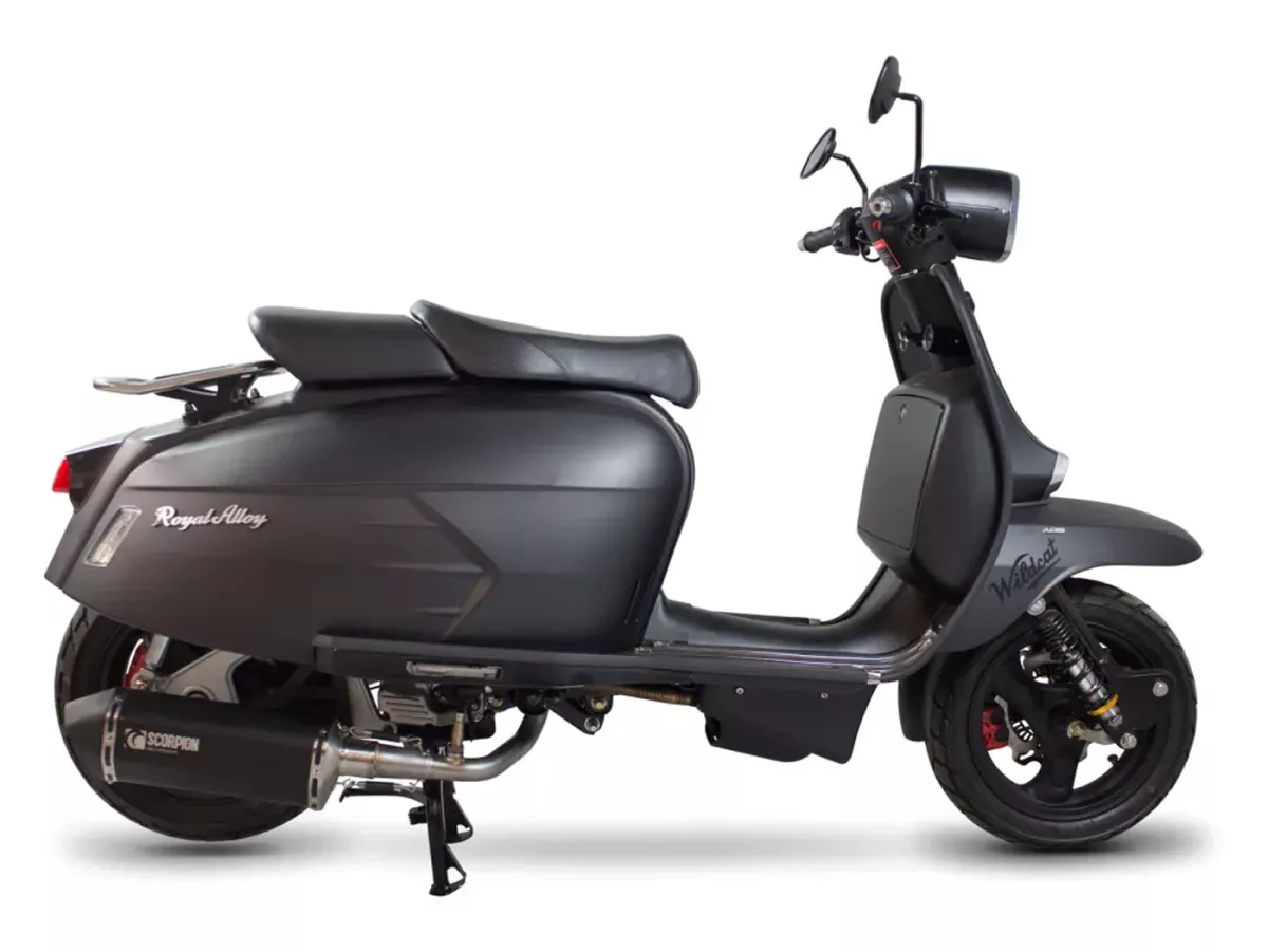 Uitlaat -SCORPION- Serket Parallel - Royal Alloy GP 200 LC - zwart gecoat