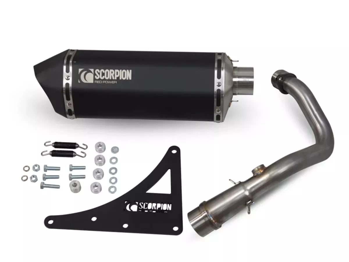 Uitlaat -SCORPION- Serket Parallel - Royal Alloy GP 200 LC - zwart gecoat