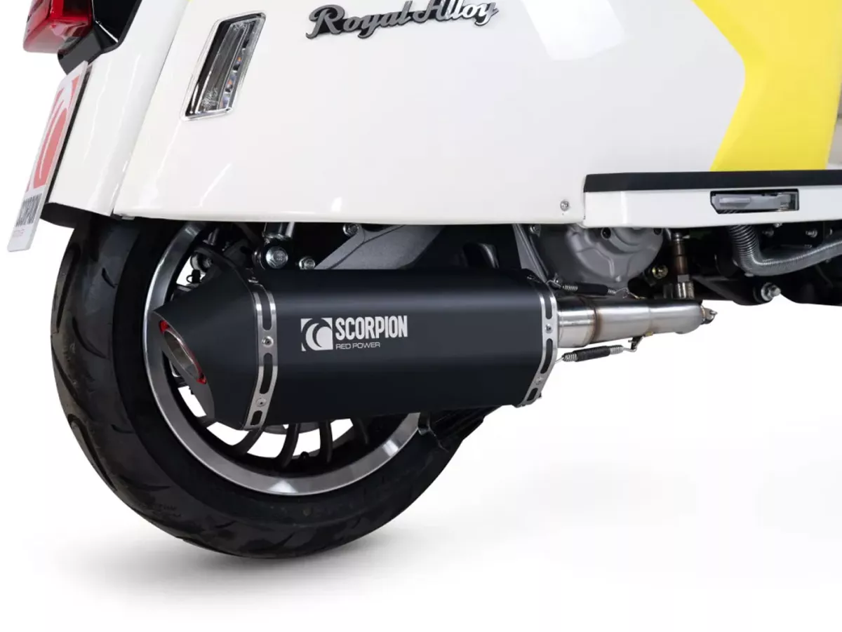 Avgasrör -SCORPION- Serket Parallel - Royal Alloy TG 125 LC, GP 125 LC - svartlackerad
