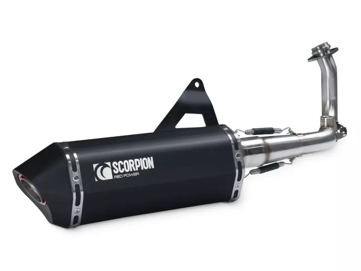 Avgasrör -SCORPION- Serket Parallel - Royal Alloy TG 125 LC, GP 125 LC - svartlackerad