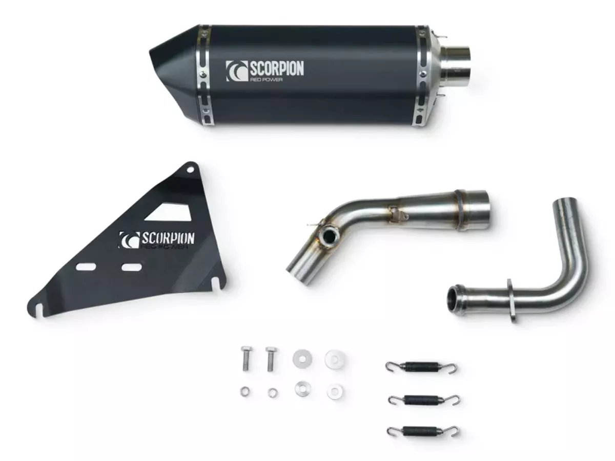Avgasrör -SCORPION- Serket Parallel - Royal Alloy TG 125 LC, GP 125 LC - svartlackerad