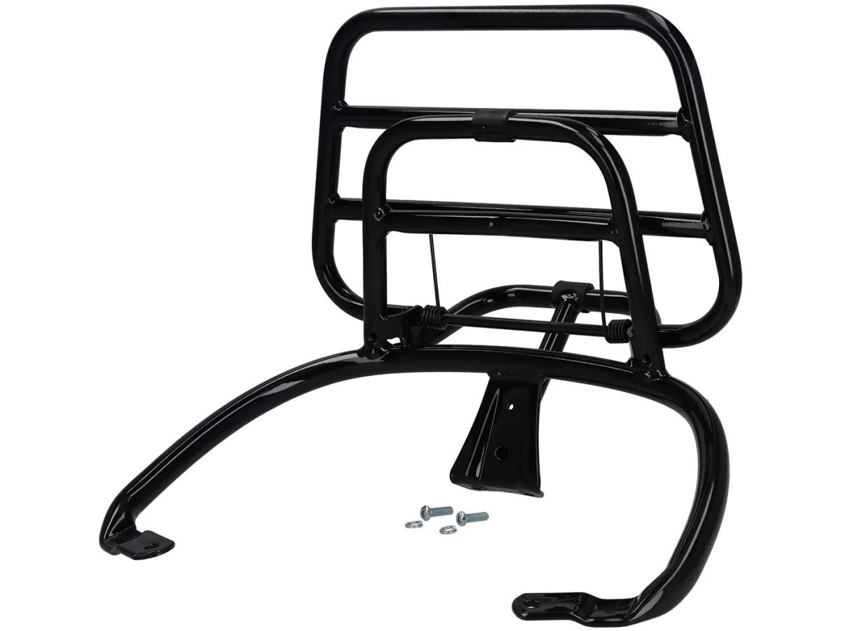 Porte-bagages arrière rabattable -REGIA- Vespa Primavera 50-150, Vespa Sprint 50- 150 - noir brillant