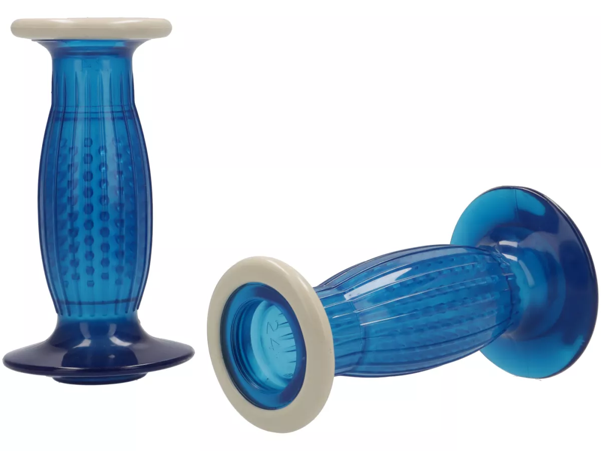 Handvatten Lambretta Mod. Biemme -SECURIT ANTIVIBRANTE- Lambretta serie 3, lui 50 CL, lui 75 S, SL - diameter 24mm - blauw transparant