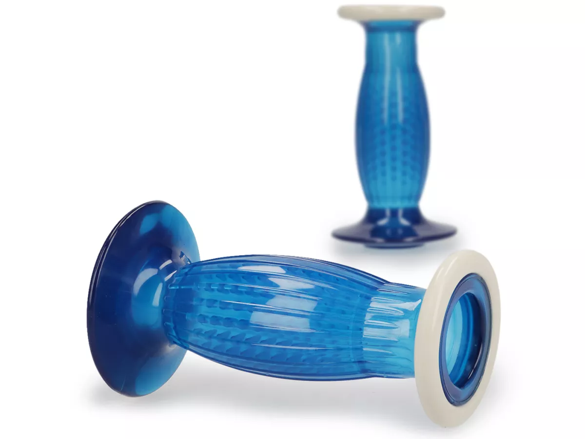 Handvatten Lambretta Mod. Biemme -SECURIT ANTIVIBRANTE- Lambretta serie 1 en 2 - diameter 27mm - blauw transparant