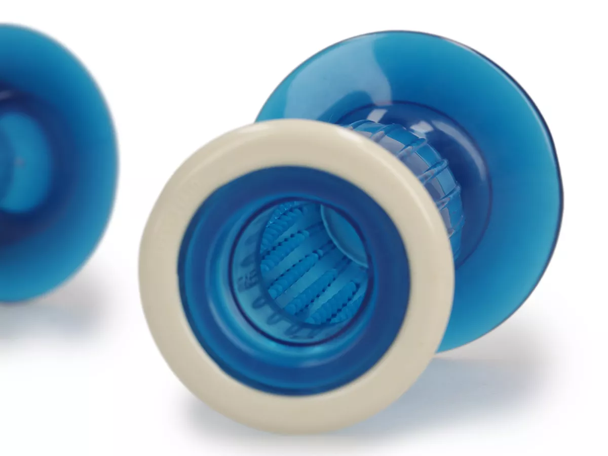 Handvatten Lambretta Mod. Biemme -SECURIT ANTIVIBRANTE- Lambretta serie 1 en 2 - diameter 27mm - blauw transparant