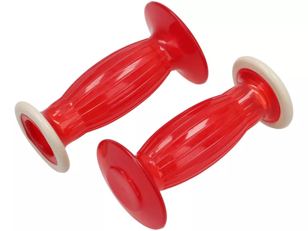 Handvatten Lambretta Mod. Biemme -SECURIT ANTIVIBRANTE- Lambretta serie 1 en 2 - diameter 27mm - rood transparant
