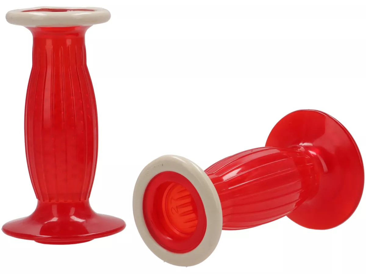 Handvatten Lambretta Mod. Biemme -SECURIT ANTIVIBRANTE- Lambretta serie 1 en 2 - diameter 27mm - rood transparant