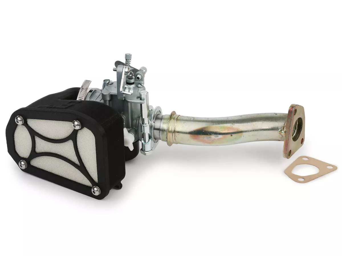 Vergaserkit -SHBC 20/20mm mit SILTECH Airbox- Vespa PK125 ETS - auch als Tuning für PK50 XL (V5X3T,1985-1990) inkl. 3-Loch Ansaugstutzen)