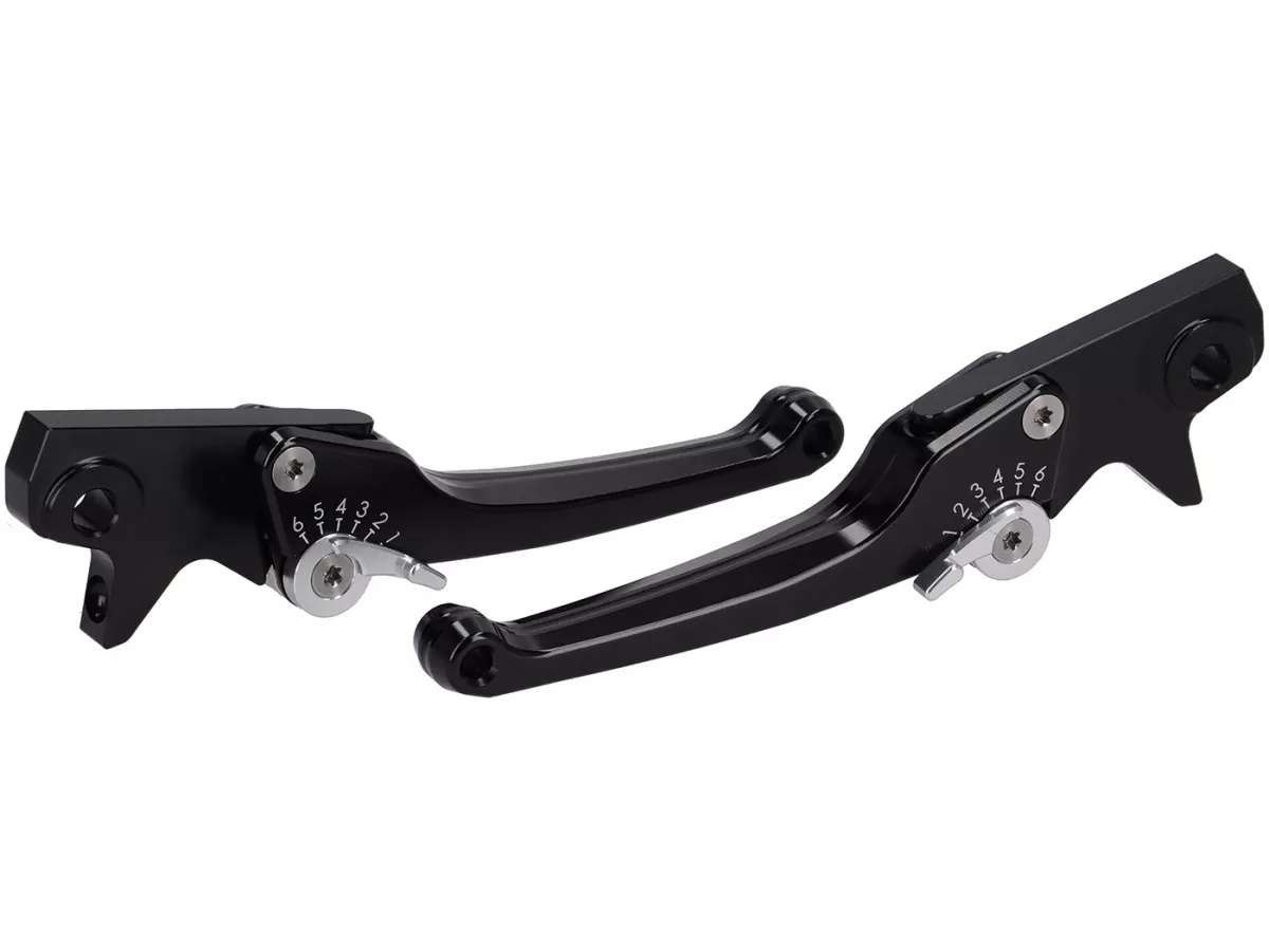 Set leva freno -SPIEGLER- Vespa GTS 125-310 Keyless Basic, Super, Super Sport, Super Tech - regolabile - nero / argento