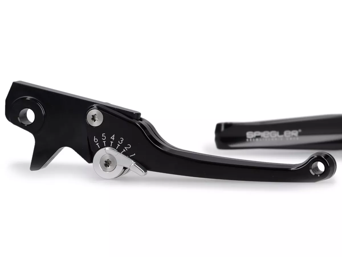 Set leva freno -SPIEGLER- Vespa GTS 125-310 Keyless Basic, Super, Super Sport, Super Tech - regolabile - nero / argento