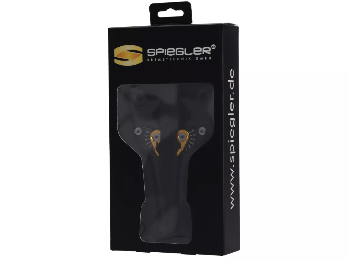 Set leva freno -SPIEGLER- Vespa GTS 125-310 Keyless Basic, Super, Super Sport, Super Tech - regolabile - nero / oro
