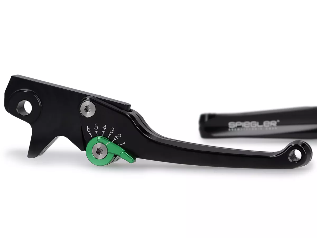 Set leva freno -SPIEGLER- Vespa GTS 125-310 Keyless Basic, Super, Super Sport, Super Tech - regolabile - nero / verde