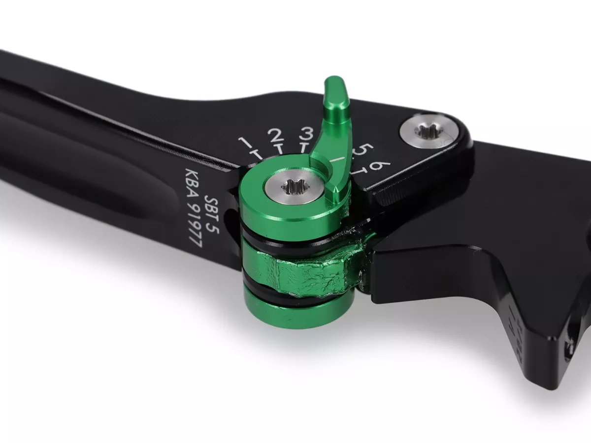 Set leva freno -SPIEGLER- Vespa GTS 125-310 Keyless Basic, Super, Super Sport, Super Tech - regolabile - nero / verde