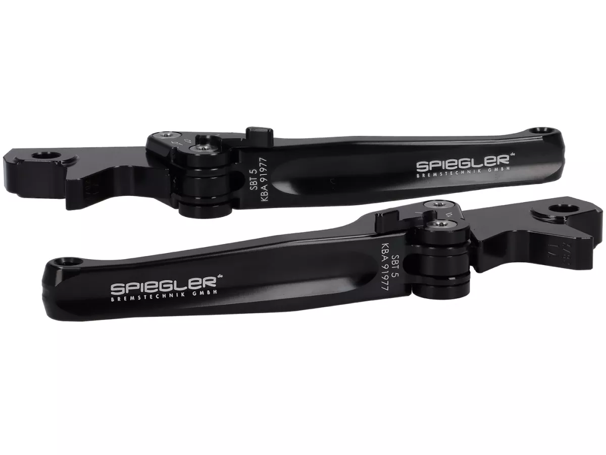 Set leva freno -SPIEGLER- Vespa GTS 125-310 Keyless Basic, Super, Super Sport, Super Tech - regolabile - nero / nero