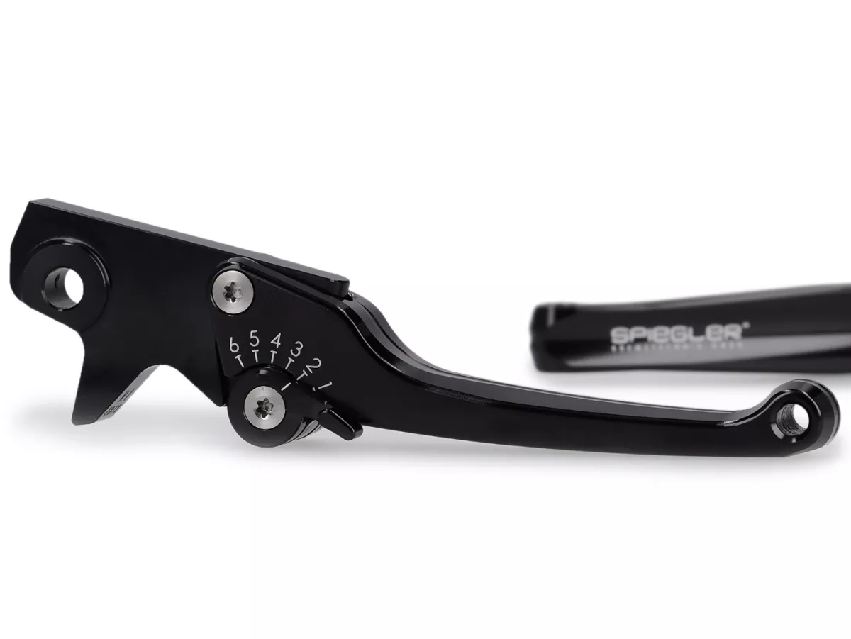 Set leva freno -SPIEGLER- Vespa GTS 125-310 Keyless Basic, Super, Super Sport, Super Tech - regolabile - nero / nero
