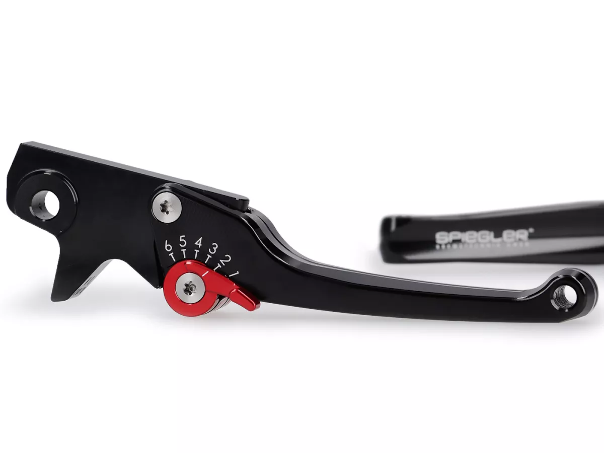Set leva freno -SPIEGLER- Vespa GTS 125-310 Keyless Basic, Super, Super Sport, Super Tech - regolabile - nero / rosso