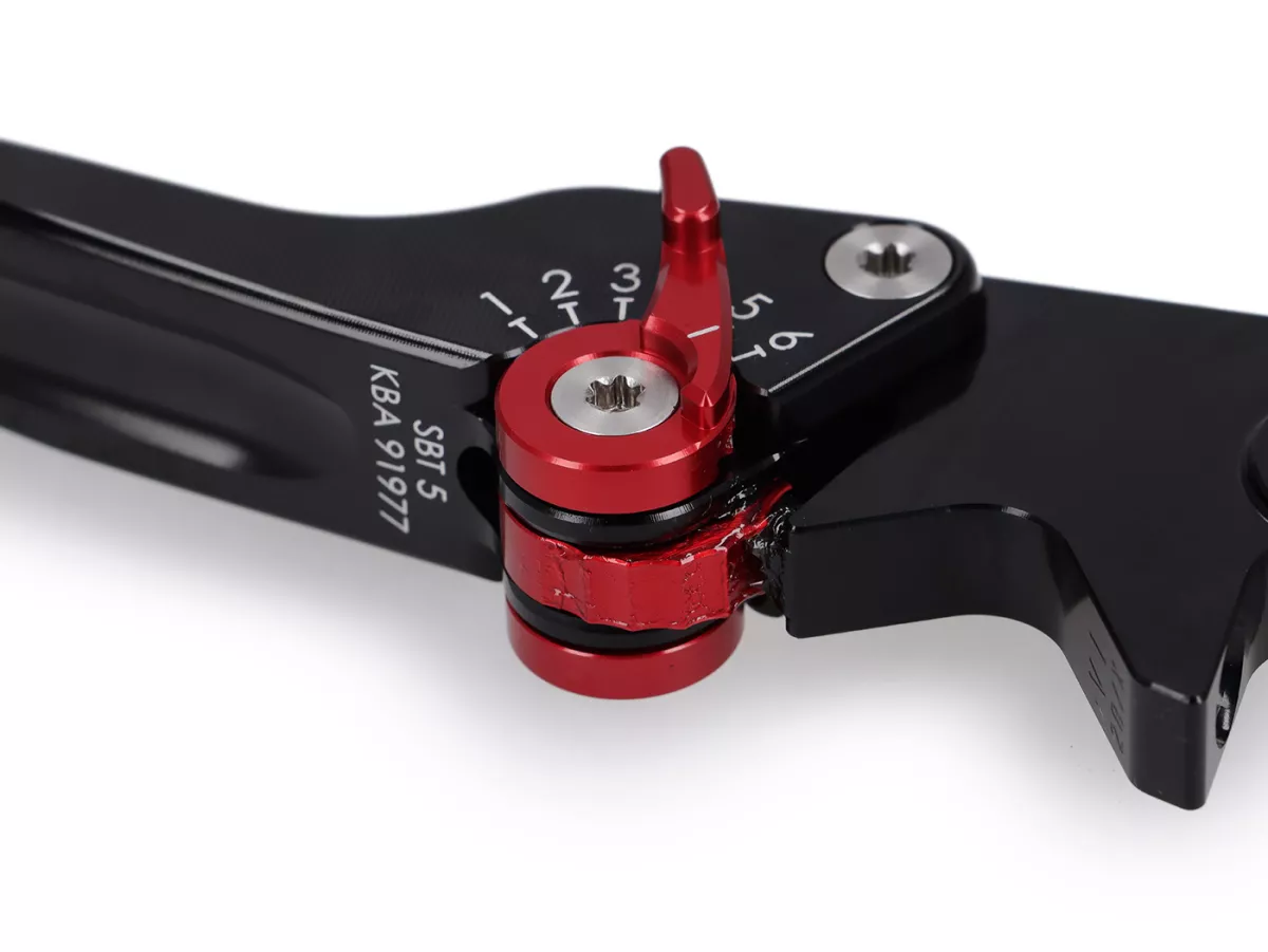 Set leva freno -SPIEGLER- Vespa GTS 125-310 Keyless Basic, Super, Super Sport, Super Tech - regolabile - nero / rosso