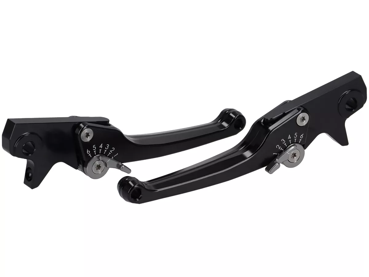 Set leva freno -SPIEGLER- Vespa GTS 125-310 Keyless Basic, Super, Super Sport, Super Tech - regolabile - nero / titanio