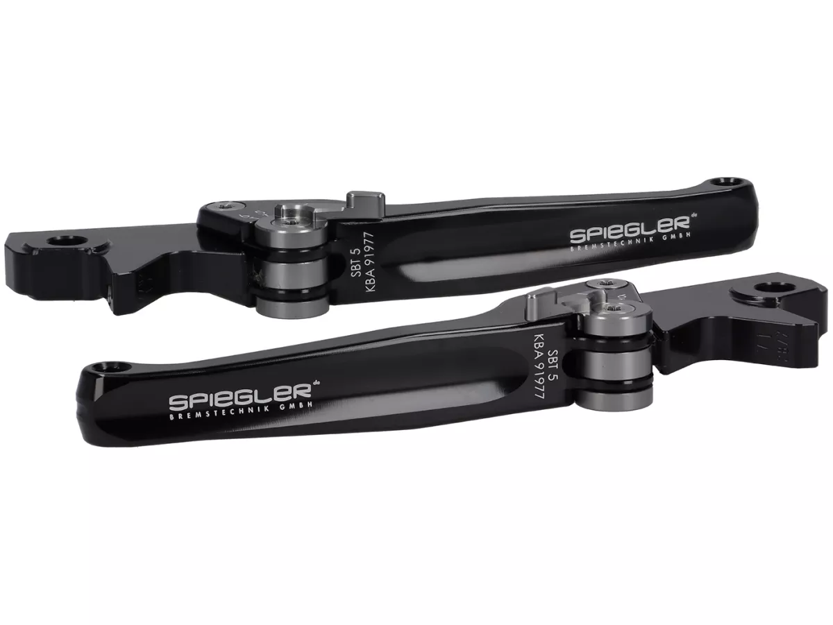 Set leva freno -SPIEGLER- Vespa GTS 125-310 Keyless Basic, Super, Super Sport, Super Tech - regolabile - nero / titanio