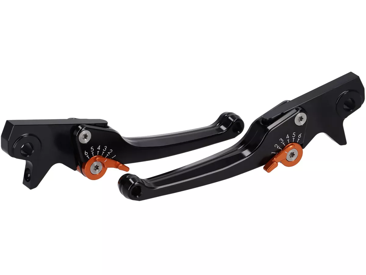 Set leva freno -SPIEGLER- Vespa GTS 125-310 Keyless Basic, Super, Super Sport, Super Tech - regolabile - nero / rosso