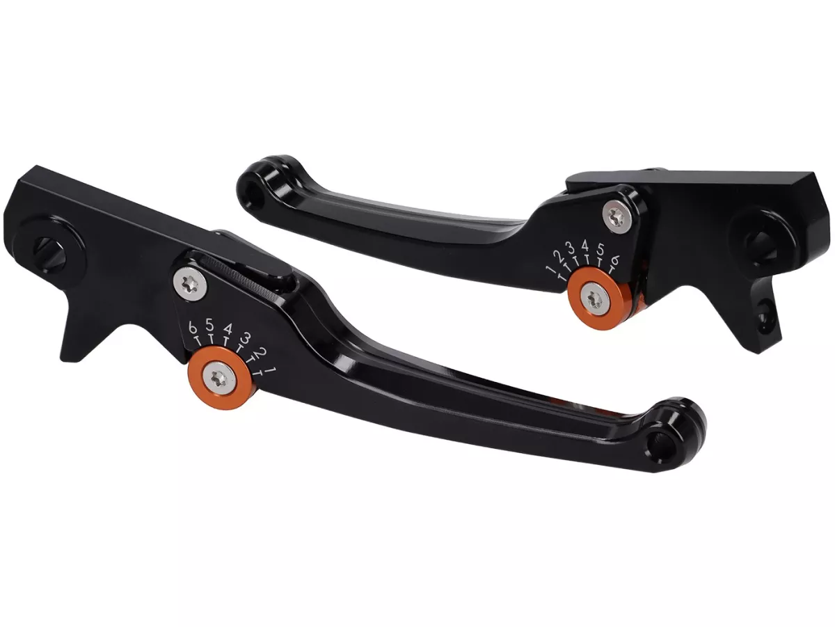 Set leva freno -SPIEGLER- Vespa GTS 125-310 Keyless Basic, Super, Super Sport, Super Tech - regolabile - nero / rosso