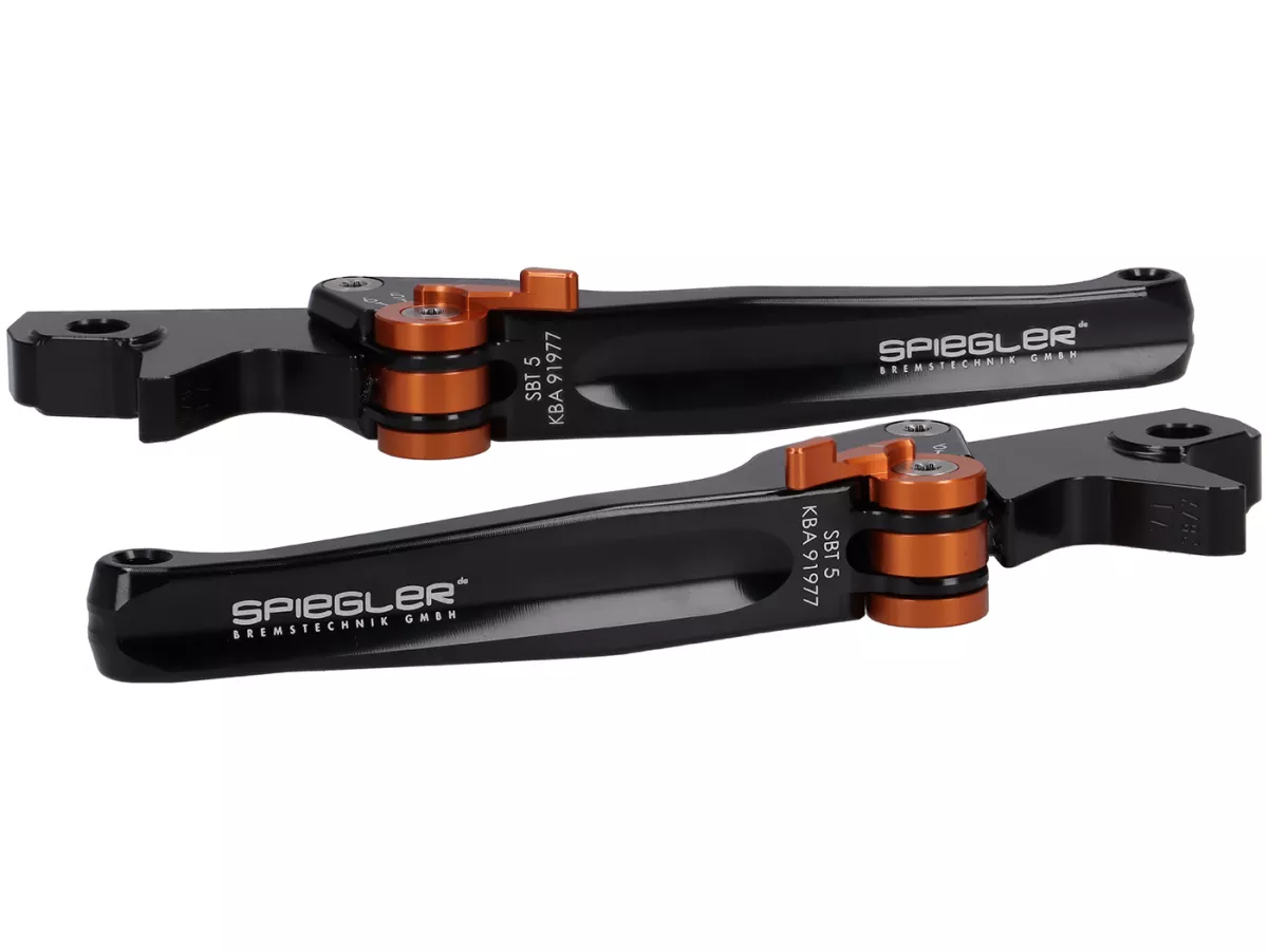 Set leva freno -SPIEGLER- Vespa GTS 125-310 Keyless Basic, Super, Super Sport, Super Tech - regolabile - nero / rosso
