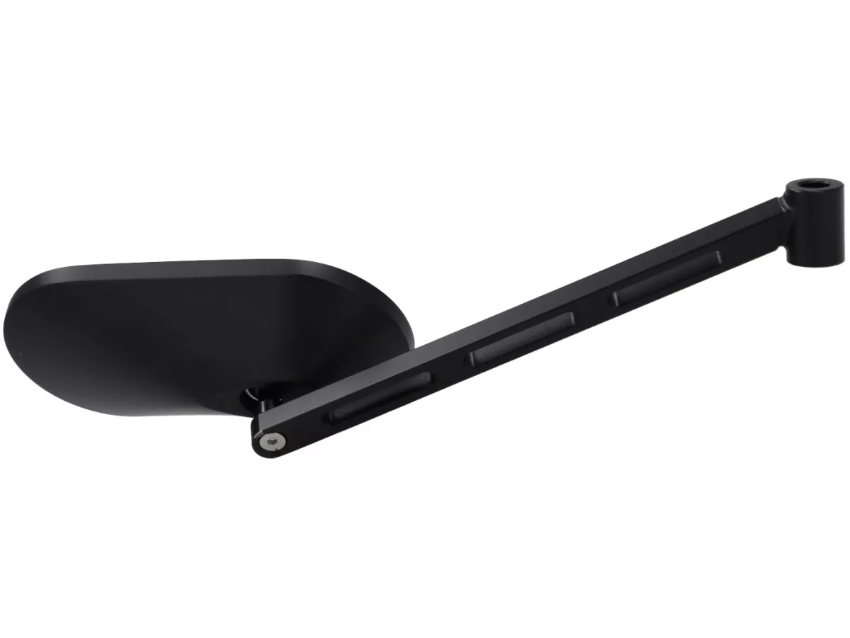 Spegel under styret -STD ScooterTec- Aluminium CNC, höger - för Vespa PX old, PX Lusso, PK S/XL och Motovespa DN, PX, Iris, PK - Material/färg: stål, ytmålad matt svart