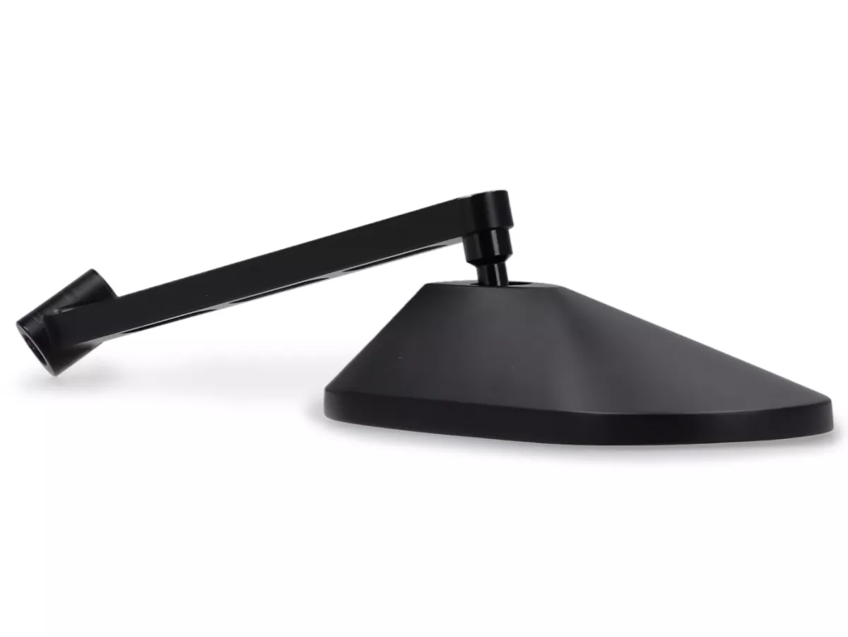 Spegel under styret -STD ScooterTec- Aluminium CNC, höger - för Vespa PX old, PX Lusso, PK S/XL och Motovespa DN, PX, Iris, PK - Material/färg: stål, ytmålad matt svart