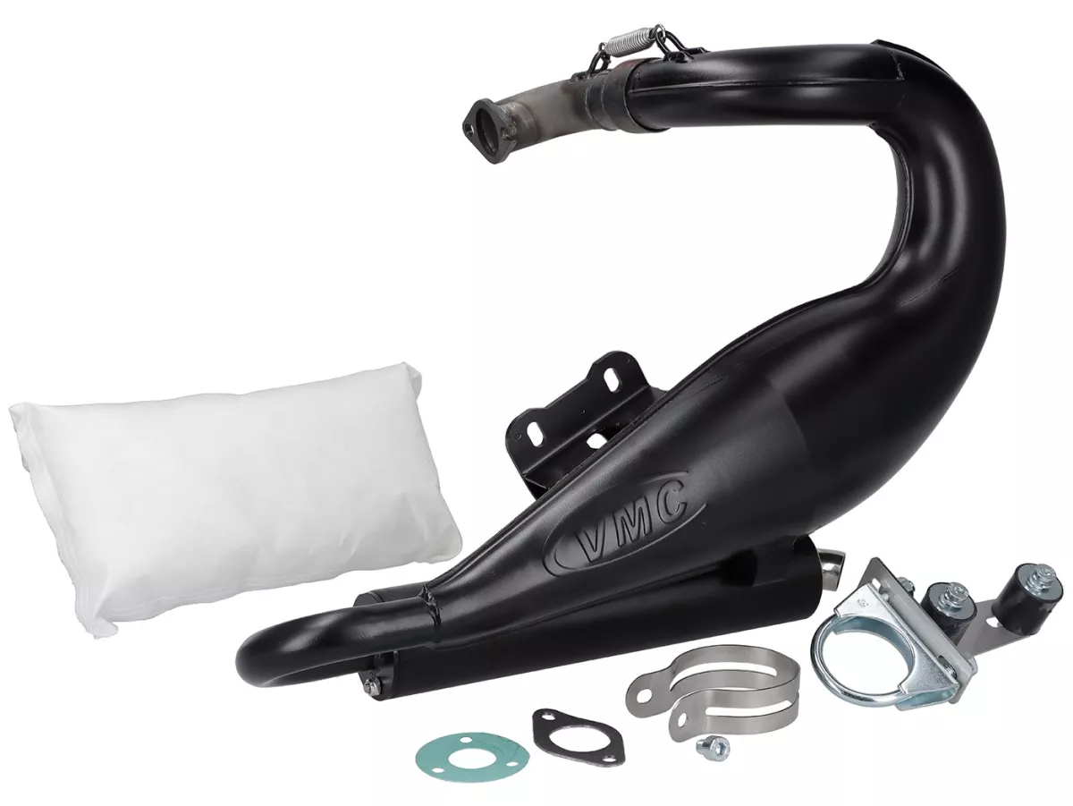 Knalpot -VMC Evo Racer 52 Ø = 32mm pressed body - VMC GS56/58, ET6, ET7, M1B60, M1L60, Pinasco Zuera, Polini 135 Evolution, Polini 135 Evolution, Malossi 136 MHR (jarak kancing 52-56mm) - Vespa ET3, PV125 - cocok dengan kompartemen bagasi