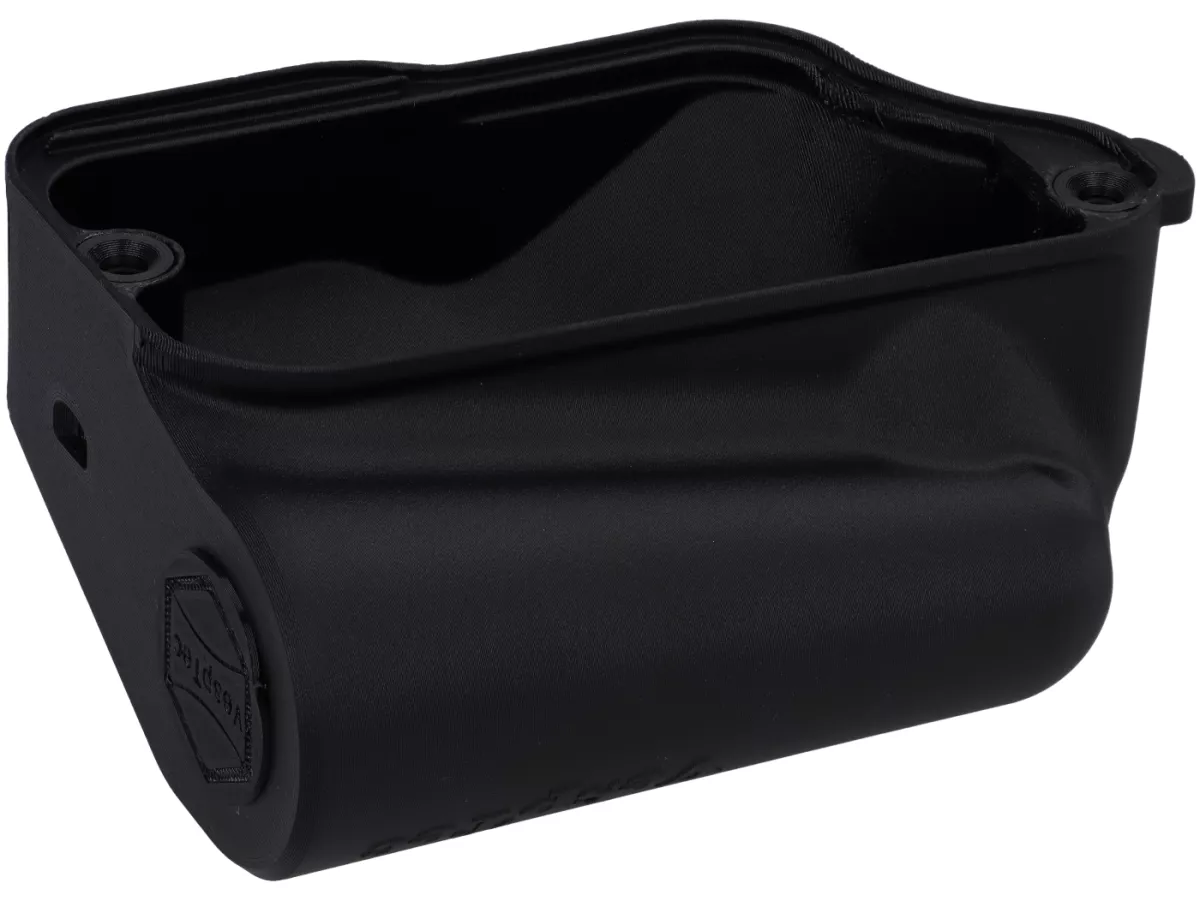 Couvercle de cuve de carburateur -VESPTEC- Qicklock Airbox STANDARD pour carburateur SI28-.Vespa Largeframe 1957-2016 - PX, Rally, Sprint, Super, TS, GT, GTR, VBA, VBB, VNB - plastique (ASA, noir)