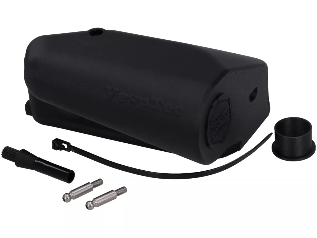 Couvercle de cuve de carburateur -VESPTEC- Qicklock Airbox STANDARD pour carburateur SI24-SI26-. Vespa Largeframe 1957-2016 - PX, Rally, Sprint, Super, TS, GT, GTR, VBA, VBB, VNB - Plastique (ASA, noir)