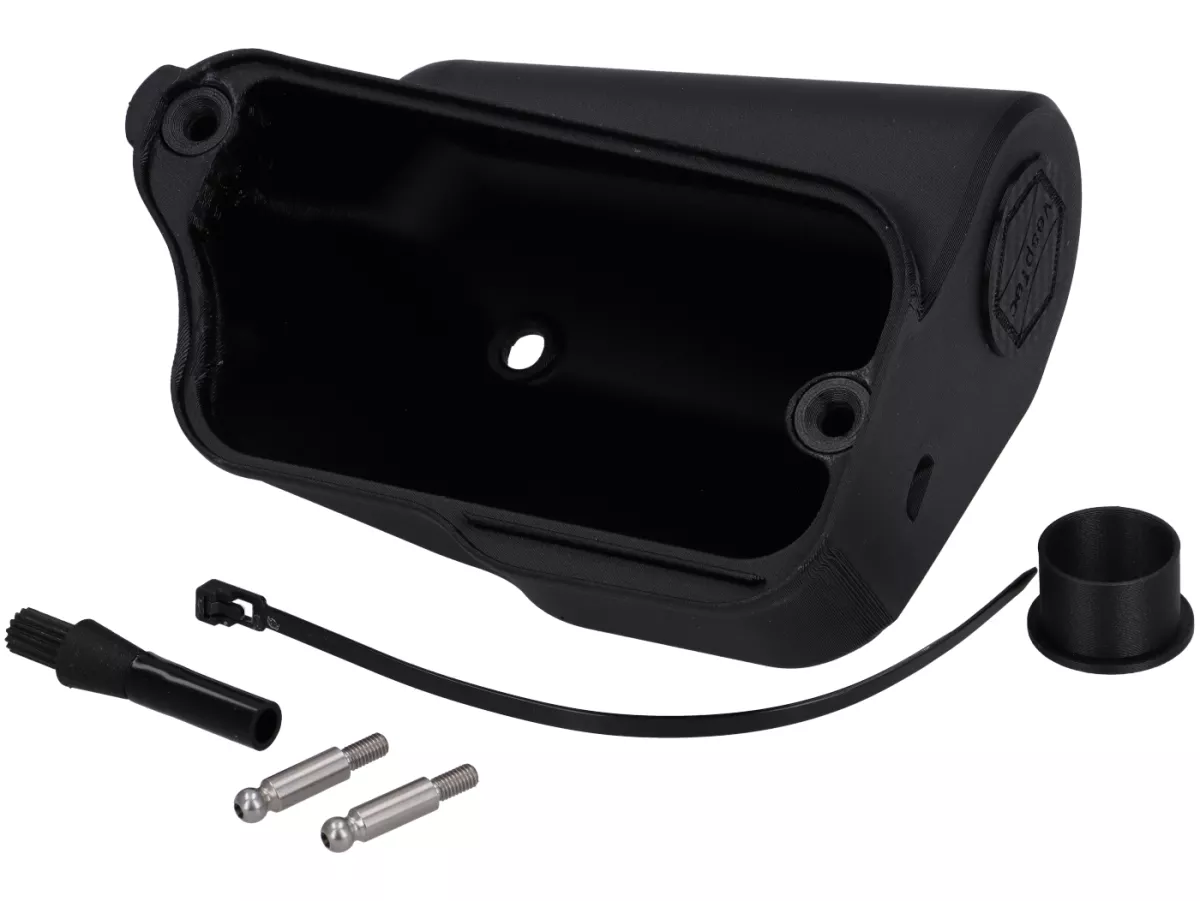 Couvercle de cuve de carburateur -VESPTEC- Qicklock Airbox STANDARD pour carburateur SI24-SI26-. Vespa Largeframe 1957-2016 - PX, Rally, Sprint, Super, TS, GT, GTR, VBA, VBB, VNB - Plastique (ASA, noir)