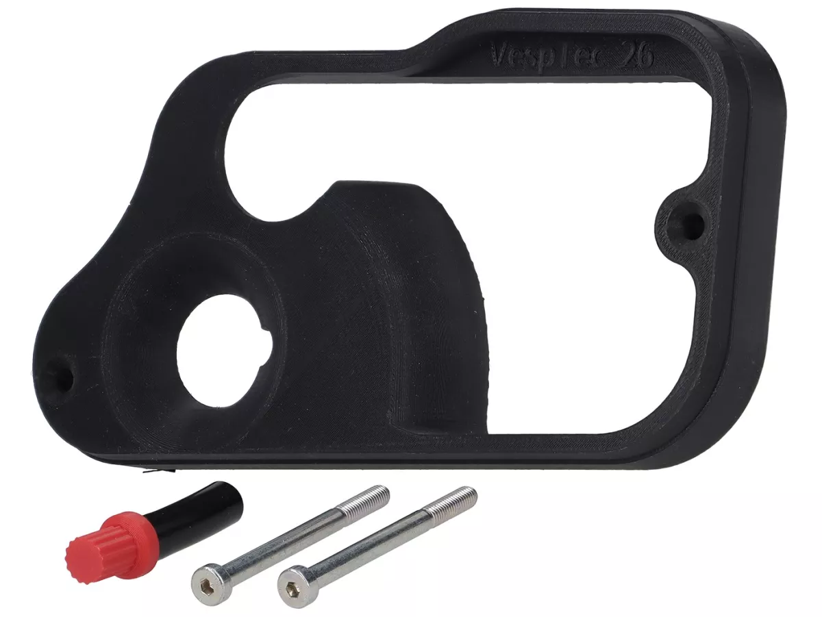 Venturi Spacer -VESPTEC- pour couvercle en tôle d'origine avec carburateur SI26-. Vespa Largeframe 1957-2016 - PX, Rally, Sprint, Super, TS, GT, GTR, VBA, VBB, VNB - Plastique (ASA, noir)