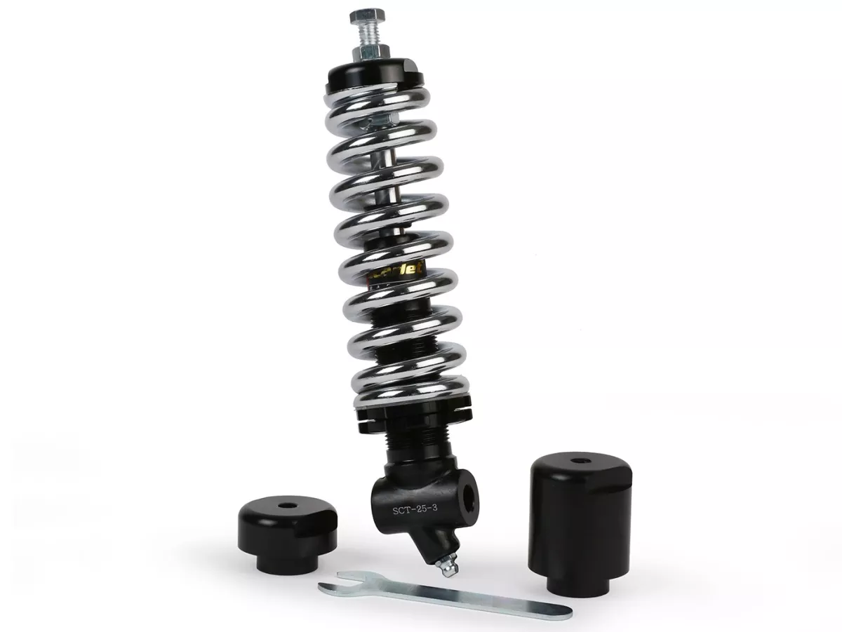 Schokdemperveer, instelbaar, voor, chroom -WLDS- Vespa VM1T/VNA, ACMA/VNA/VNB/ 150VB/VL/VB1/VBA/VBB/GT/GTR TS/Sprint Rally- chroom