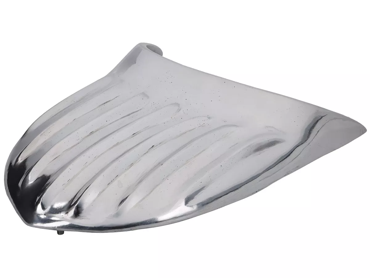 Air scoop side flap -DELUXE- die-cast aluminum, polished for Vespa 125 VM/VN/VNA/VNB/150 VL/VB/VBA/VBB/160 GS/ACMA