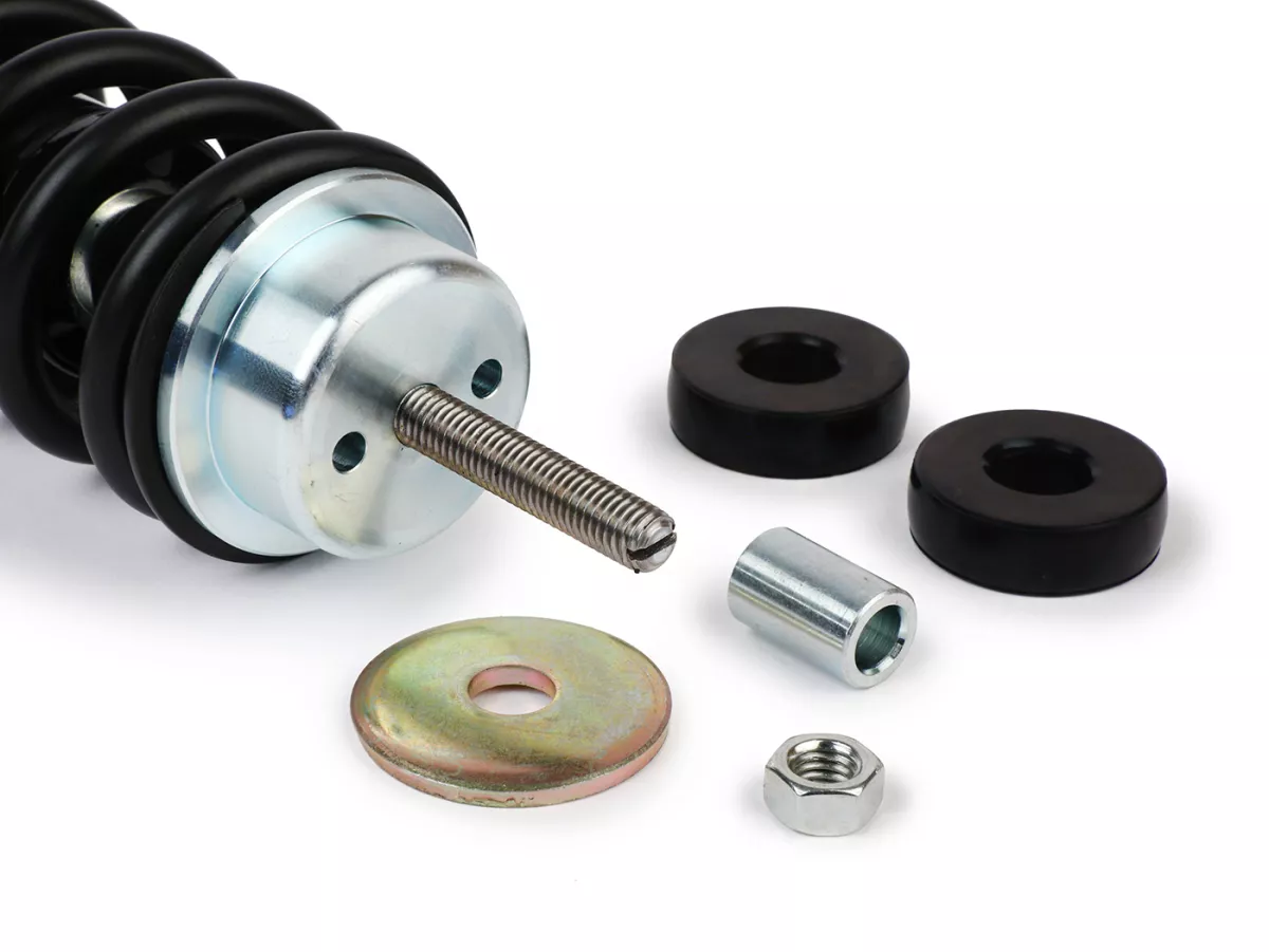 Ammortizzatore anteriore -YSS Pro-X, 195mm, con TÜV/ABE- Vespa V50, PV125, ET3 - Molla nera