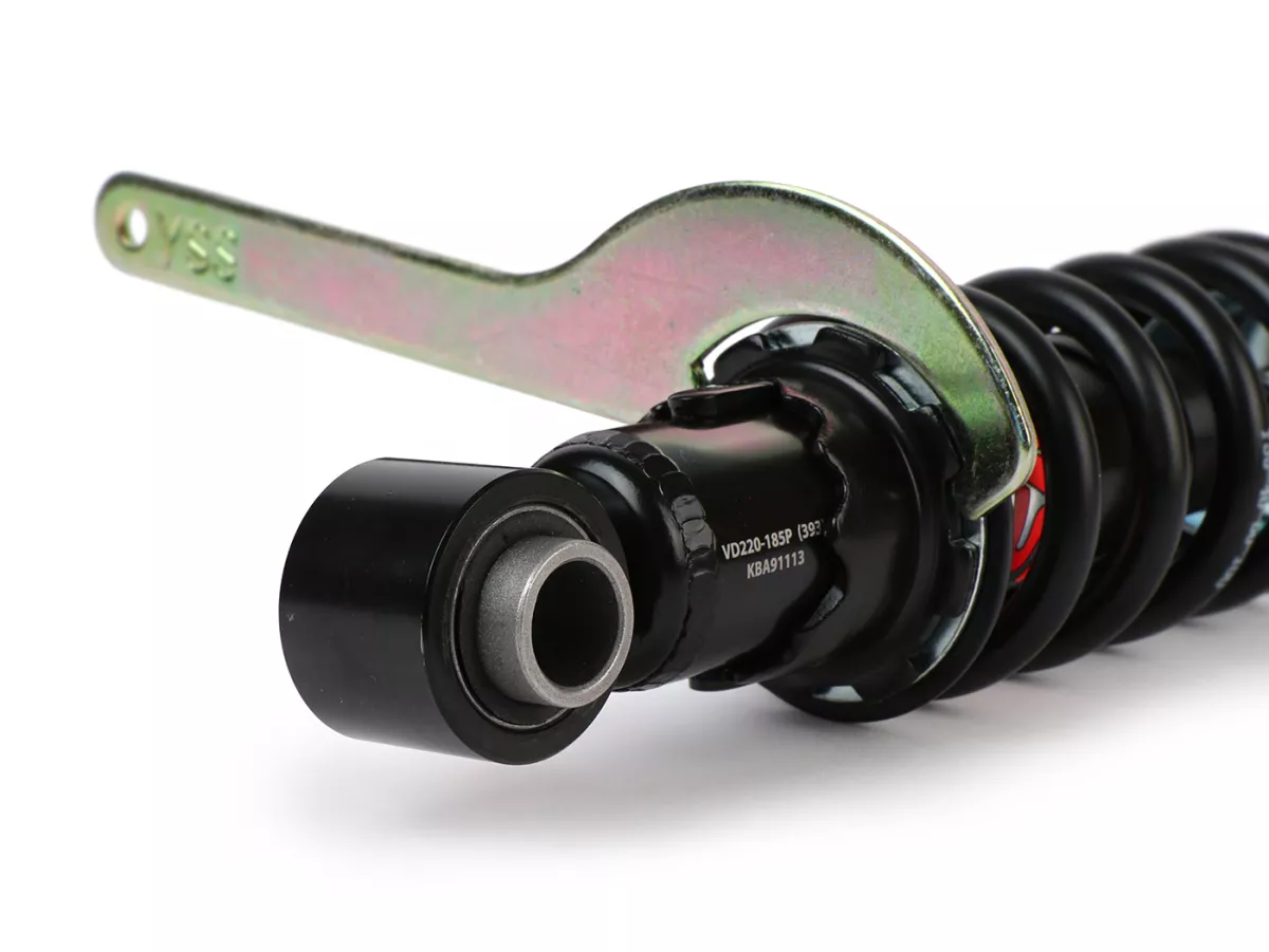 Ammortizzatore anteriore -YSS Pro-X, 195mm, con TÜV/ABE- Vespa V50, PV125, ET3 - Molla nera