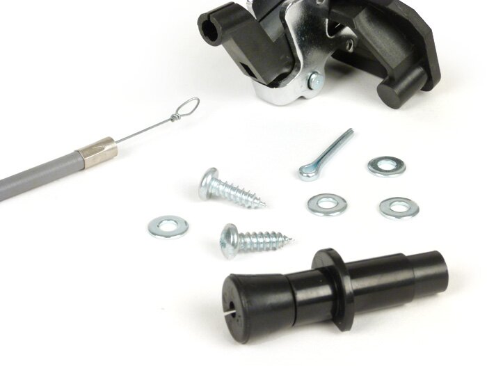 Set pengunci tutup samping dengan pengunci, bushing, kenop dan tarikan -VESPA- Vespa PK XL, PK XL2, HP, PK XL2 otomatis