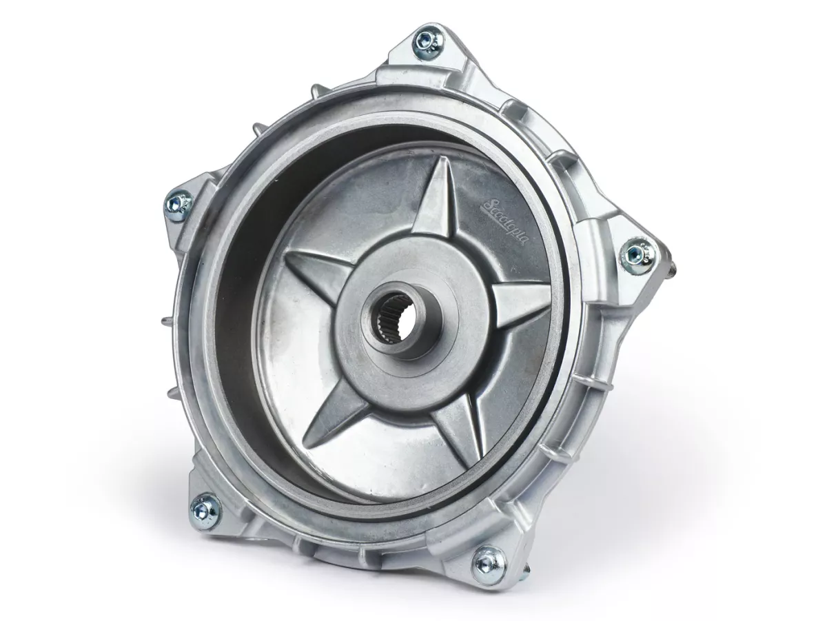 Rear brake hub 10 inch -SCOOTOPIA reinforced- Vespa PX (1984-), T5 125cc - oil seal 30mm - also suitable for PX (-1983), Rally180 (VSD1T), Rally200 (VSE1T), Sprint150 (VLB1T), TS125 (VNL3T), GT125 (VNL2T), GTR125 (VNL2T), GL150 (VLA1T)