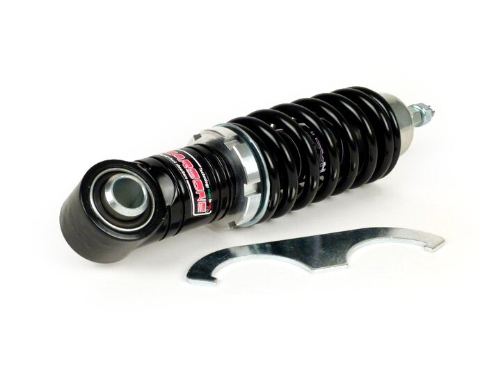 Shock absorber front -CARBONE HI-TECH, 200mm- Vespa V50, PV125, ET3 - black spring
