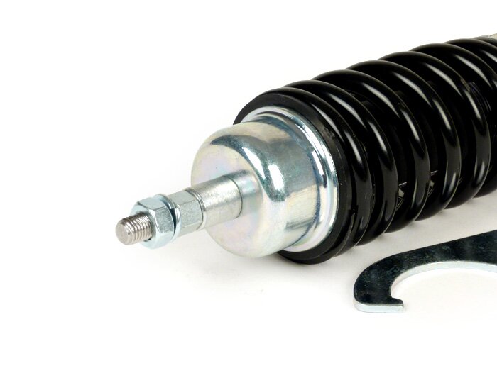 Shock absorber front -CARBONE HI-TECH, 200mm- Vespa V50, PV125, ET3 - black spring