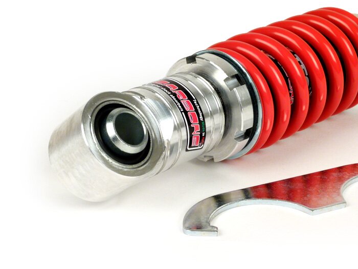Shock absorber front -CARBONE HI-TECH, 200mm- Vespa V50, PV125, ET3 - red spring