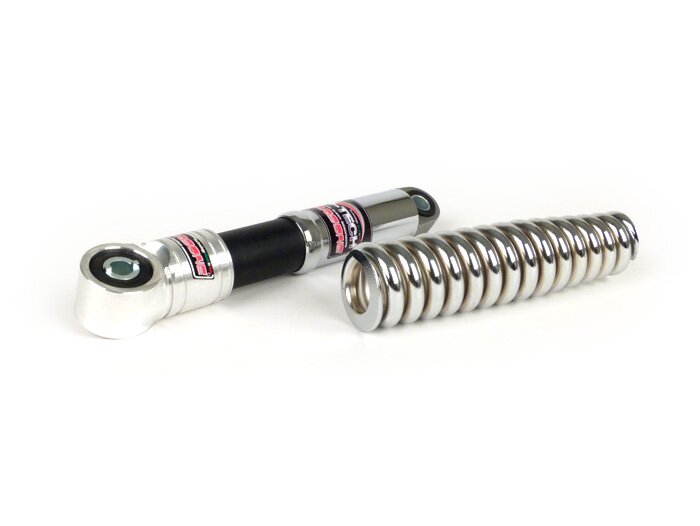 Shock absorber set front -CARBONE HI-TECH- l=165mm- Vespa Rally180 (VSD1T), Rally200 (VSE1T), Sprint150 (VLB1T), GT125 (VNL2T), GTR125 (VNL2T), TS125 (VNL3T) - chrome