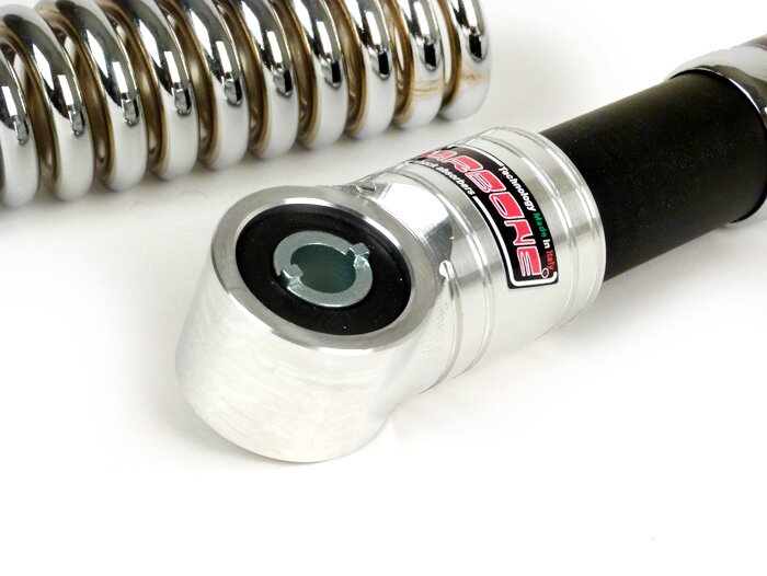Set ammortizzatore anteriore -CARBONE HI-TECH- l=155mm- Vespa VN2T, VL1-3T, VNA, VNB, VBA, VBB- Cromo