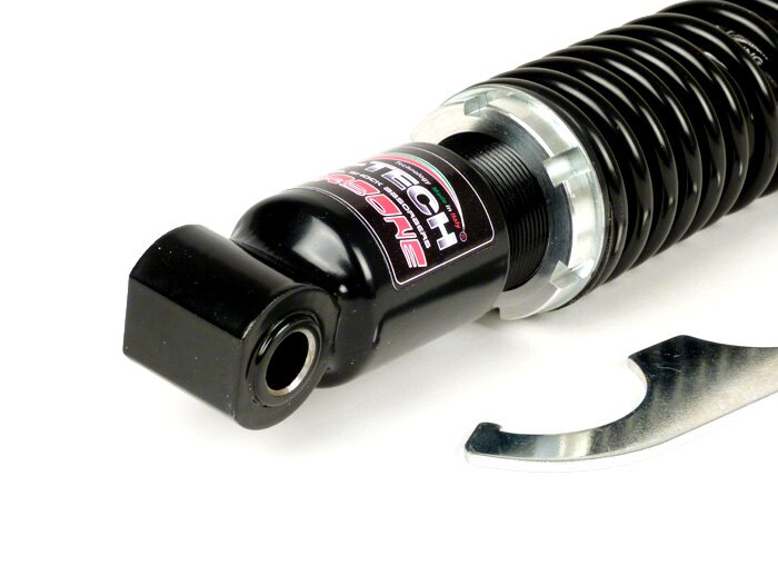 Amortisseur avant -CARBONE HI-TECH, 240mm, (2014-2016)- Vespa GTS 125-300, coin en bas: lug - noir