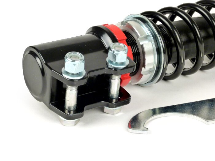 Voorschokdemper -CARBONE HI-TECH, 210mm (-2014)- Vespa ET4, LX50, LX 125, LX150, LXV50, LXV125, S50, S125, S150, zwart